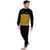 Australian Pigiama Lungo Uomo in Caldo Cotone in Vari Modelli E Taglie dalla M alla 2XL, Pigiama Maschile (IT, Testo, L, Regular, Regular, AI743-Senape/Blu)