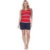 Normann Pigiama da donna senza maniche con faro - anche taglie forti, Colore: rosso, 48-50