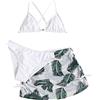 Generic Costumi da Bagno Ragazza 3 Pezzi Bikini Tuta Camisole Top con Coprire Pantaloncini da Spiaggia Bambini Nuoto Costume Gonna Stampata Surf Costumi da Bagno 8-15 Anni (Z-White, 8-10 Years)