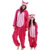 HAHASHOW Pigiama Intero con Cappuccio Costume Carnevale Uomo Donna Bambino | Cerniera, Cappuccio a tema animale, Lavabile in lavatrice, Pile in poliestere, per autunno, inverno, Halloween e Carnevale