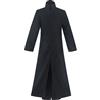 Generisch Cappotto militare nero con colletto alto, matrix neo, abito da festa, giacca lunga trench romano clero Soutane pulpito vestito vestment parroco chiesa carnevale vichingo, Nero , S