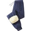Generic Pantaloni impermeabili invernali foderati in pile termico da donna, pantaloni da tuta in lana spessa e calda, tinta unita, pantaloni da salotto taglie forti per escursionismo e jogging con tasche
