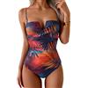 Eomenie Costume da Bagno Intero da Donna, Push-up, Avvolgente, con Controllo della Pancia, Supporto a Fascia, Snellente