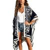Breezy Lane Costume da bagno da donna, kimono, cardigan, costume da bagno, abbigliamento da spiaggia, bohémien, stampa floreale, abbigliamento resort, C Boho Nero, Taglia unica