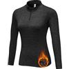 WOWENY Maglia Termica Donna, a Maniche Lunghe, Maglietta Sportiva, con Chiusura Lampo,Pullover