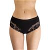 BeMyco Slip Donna Midi Cotone in Pizzo Vita Media, Set 6 Mutande Donna morbide ed Eleganti, Intimo Made in Italy Nero, Bianco, Nudo (IT, Testo, S, Regular, Regular, Nero)