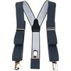 TigerTie - Bretelle unisex a Y con 3 clip molto robuste, in tinta unita, lavorazione di alta qualità, larghezza 35 mm