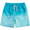 Sunday Rose - Costume da bagno da uomo, ad asciugatura rapida, colori sfumati, pantaloncini da spiaggia, pantaloncini da spiaggia, per vacanze, abbigliamento casual, sportivo, con tasche e coulisse