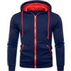 CTU Felpa con cappuccio da uomo con zip e cappuccio, casual, a maniche lunghe, in pile con tasca con cerniera