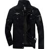 GUOCU Giacca Militare da Uomo Giacca Classica Militare in Cotone Giubbotto da Lavoro Casual Giaccone Giubbotto Leggero con Zip Antivento Cappotto Mezza Stagione Giacchetta Classica Regular Fit