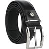 No Limits Cintura Uomo In Vera Pelle, Made in Italy, Classica Con Cuciture e Accorciabile, Fibbia in Metallo Nickel Free, Alta 3,5 cm Con Scatola