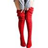 Duories Calzini da Donna Extra Lunghi Sopra il Ginocchio, Caldi Invernali a Maglia Grossa, Calze al Ginocchio, Rosso