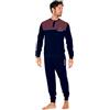 GIVOVA Tuta Completa Uomo In Caldo Cotone In Vari Modelli, Pigiama Lungo Maschile (2XL (52), GI550 BLU/BORDEAUX)