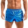Amy Coulee Boxer sexy da uomo Shiny Metallic Shorts lucidi corti glitter pantaloni discoteca, Blu, XL