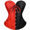 VONMELLI Corsetto Donna Sexy Bustino Shapewear Lingerie Elegante Corsetto Pizzo Fino Disossato Overbust Bustier Lingerie Top per Halloween, Carnevale, Cosplay e Feste Nero Rosso XL