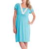 BLOMDE Camicia da Notte Parto Ospedale Premaman Allattamentoal Seno Camicia da Notte -Azzurro_S