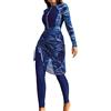 Celanisai Burkini, costume da bagno da donna musulmano, con protezione solare totale, con copertura completa, tankini, a maniche lunghe, 3 pezzi, costume da bagno Hijab