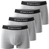 BomGuard Set di 4 boxer da uomo, in cotone con elastico, biancheria intima comoda con elastico in vita jacquard