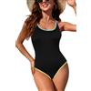 SHEKINI Costume da Bagno Intero da Donna con Collo Alto e Controllo della Pancia Costume da Bagno in Rete con Gancio Posteriore Cavo