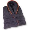 ELEVAVIDA morbido Accappatoio da Uomo in cotone 430 gsm Grigio-Arancione, antracite/arancione, taglia S/M/L/XL/XXL - Certificato OEKOTEX