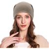ZLYC Slouchy - Berretto Invernale da Donna, in Cashmere, Tinta Unita Marrone Chiaro, Taglia Unica
