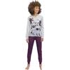 Sabor Pigiama Donna Invernale - Pigiama Donna Caldo Cotone Disney | Marvel | Stitch - Mickey (2699 Grigio, L)