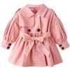 Acuryx Giacca a Vento da Bambina Bimba Doppio Petto con Fiocco Cintura Manica Lunga Cappotto Trench Neonata Elegante 9-12 Mesi