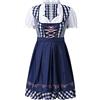 Generic Vestiti Tirolesi - Grembiule Dirndl Retrò Abito Tradizionale Bavarese Donna Midi Elegante Per Occasioni Speciali e Oktoberfest