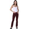 Koroshi Pantaloni in microvelluto elasticizzato da donna, modello regolare con effetto doppio push up, tiro medio e cinque tasche., rosso, 44