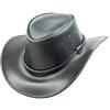 Black Jungle Kimbolton Cappello in Pelle, Cappello Australiano, Stile Cowboy (M, Nero)