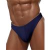 AIEOE - Costume da bagno per uomo, perizoma sexy, mini bikini, slip da bagno, string, Blu scuro, L