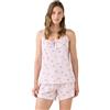 Noidinotte; more than pyjamas Noidinotte - Pigiama Donna Estivo in Cotone Articolo Pretty Stripes. - L Rosa