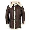 Noble House Parka da uomo B-7 Cappotto invernale in vera pelle di pecora con cappuccio NWT
