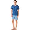 Noidinotte; more than pyjamas Noidinotte - Pigiama Uomo Estivo in Cotone Articolo Stripes. - L Blu