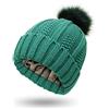 SMTCM Berretto invernale da donna foderato in raso, beanie elasticizzato slouch cable, foderato setoso, berretto di lana lavorato a maglia, berretto a maglia con interno in raso, berretto invernale da donna