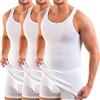 HERMKO 3000 Cannottiera a Coste da Uomo 100% Cotone, Testata tossicologicamente, Canotta Intima Top Sportivo Franco Fabbrica - Confezione da 3 Pezzi, Farbe:Bianco, Größe Herren:4 (M)