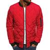 DAIHAN Uomo Tinta unita Trapuntato Giubbotto Bomber imbottito Caldo Invernale Giacca Corta da baseball College Cappotti imbottiti Capispalla con tasca con zip Manica Rosso 3XL