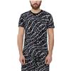 Moschino T-Shirt Uomo a Manica Corta con Stampa Logo Pattern Stampa Nera Allover