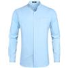 HISDERN Camicia Azzurro Uomo Manica Lunga de Matrimonio Casual Elegante Gemelli Camicia Uomo Coreana Regular Fit Elasticizzata Camicie da Uomo Button Down 2XL