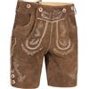 Generisch Pantaloncini tradizionali da uomo, effetto pelle, pantaloni corti da jogging, vintage, ricamati, con tasche, stile bavarese, Oktoberfest, stile bavarese, marrone, S