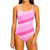 Ewbob Costume da bagno intero ad asciugatura rapida, per bambini, con spalline incrociate, da spiaggia, per 5-16 anni, 007 rosa a righe, 15-16 Anni