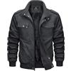 MAGCOMSEN Giacca invernale da uomo in pile caldo giacca bomber militare da lavoro casual giacca a vento cappotto con tasche multiple