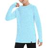 Soneven Maglia Termica a Maniche Lunghe per Ragazzi e Bambini, per Adolescenti, con Foro per Il Pollice, Sportiva, Maglietta Intima Termica Azzurro 146