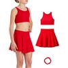 Risalti Gonna Bambina in Microfibra - Gonne Bambina Elasticizzate, Abbigliamento Bambina Seamless, Gonna Ragazza, Completo Bambina con Top Bambina e Bracciali Colorati Omaggio - Made in Italy
