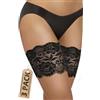sesto senso 3 Paia Fasce Cosce Pizzo Anti Sfregamento Sexy Elastico Strisce Silicone Nero 70-75 XL