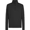 Hann Brooks Felpa da uomo a maniche lunghe, in cotone pesante, con mezza cerniera, Nero , M