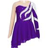 Miutii Vestito da pattinaggio artistico con paillettes, abito da danza a maniche lunghe, abito da ballo, body leotard