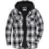 zitysport Camicia Giacca Uomo Tasca Petto Foderato in Pile Foderato in Pile Cappotto Invernale con Tasche Giacca Flanella con Cappuccio Uomo Sudore Cappuccio(Bianco Nero,L)