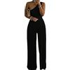 Minetom Jumpsuit da Donna Elegante Pizzo Tinta Unita Playsuit Tuta Cerimonia Cocktail Overall Monopezzi Tutine