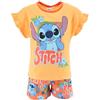 Disney Stitch T-Shirt e Pantaloncini per Ragazze, Pigiama in Morbido Cotone Set Estivo da 2 Pezzi con Stitch 'Tropical' per Bambina, Taglia 6 Anni | Arancia